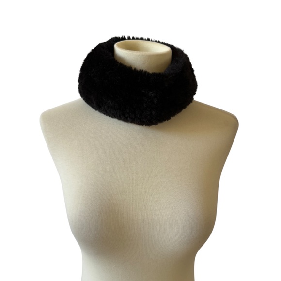 J MCLAUGHLIN TUNDRA HEADWEAR NECK WARMER BLACK FAUX FUR SOFT WINTER CHIC HOLIDAY - Picture 4 of 10